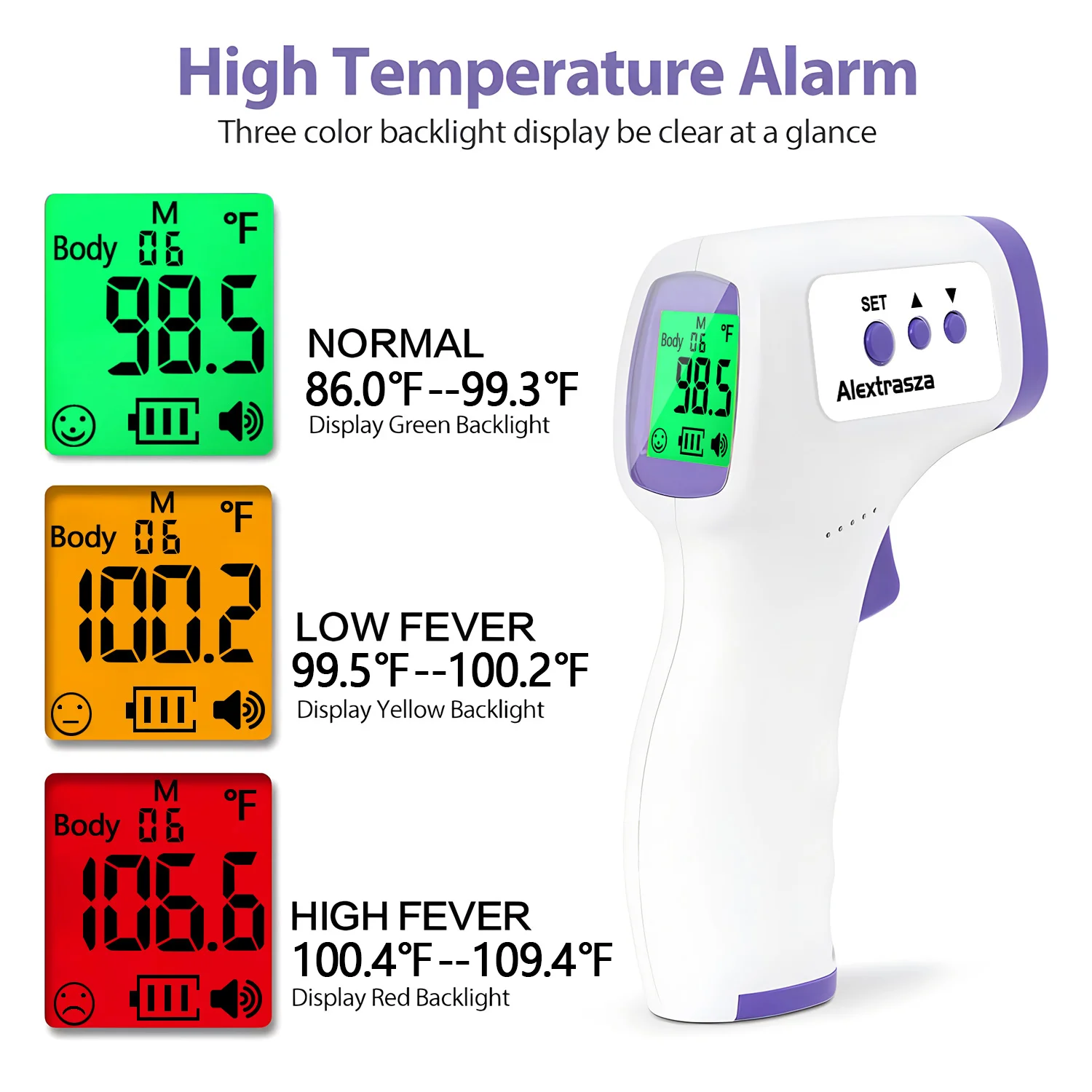 Forehead Digital Thermometer Non-Contact Infrared Medical Thermometer Body Temperature Fever for Baby Adults