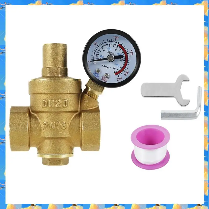 FTS 3/4 นิ้ว DN20 ทองเหลืองวาล์วควบคุมแรงดันน้ำตัวลดแรงดันน้ำตัวควบคุมวาล์วระบายแบบปรับได้