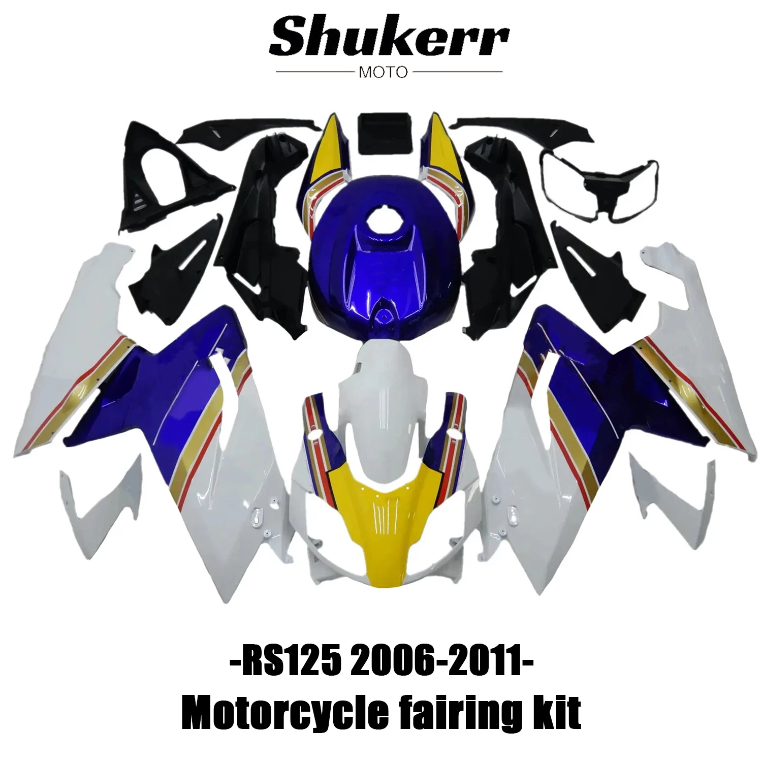 

New Abs Plastic Motorcycle Fairing Kit Fit for Aprilia Rs125 2006-2011 07 08 09 10 Injection Mold Bodywork Kit White Blue