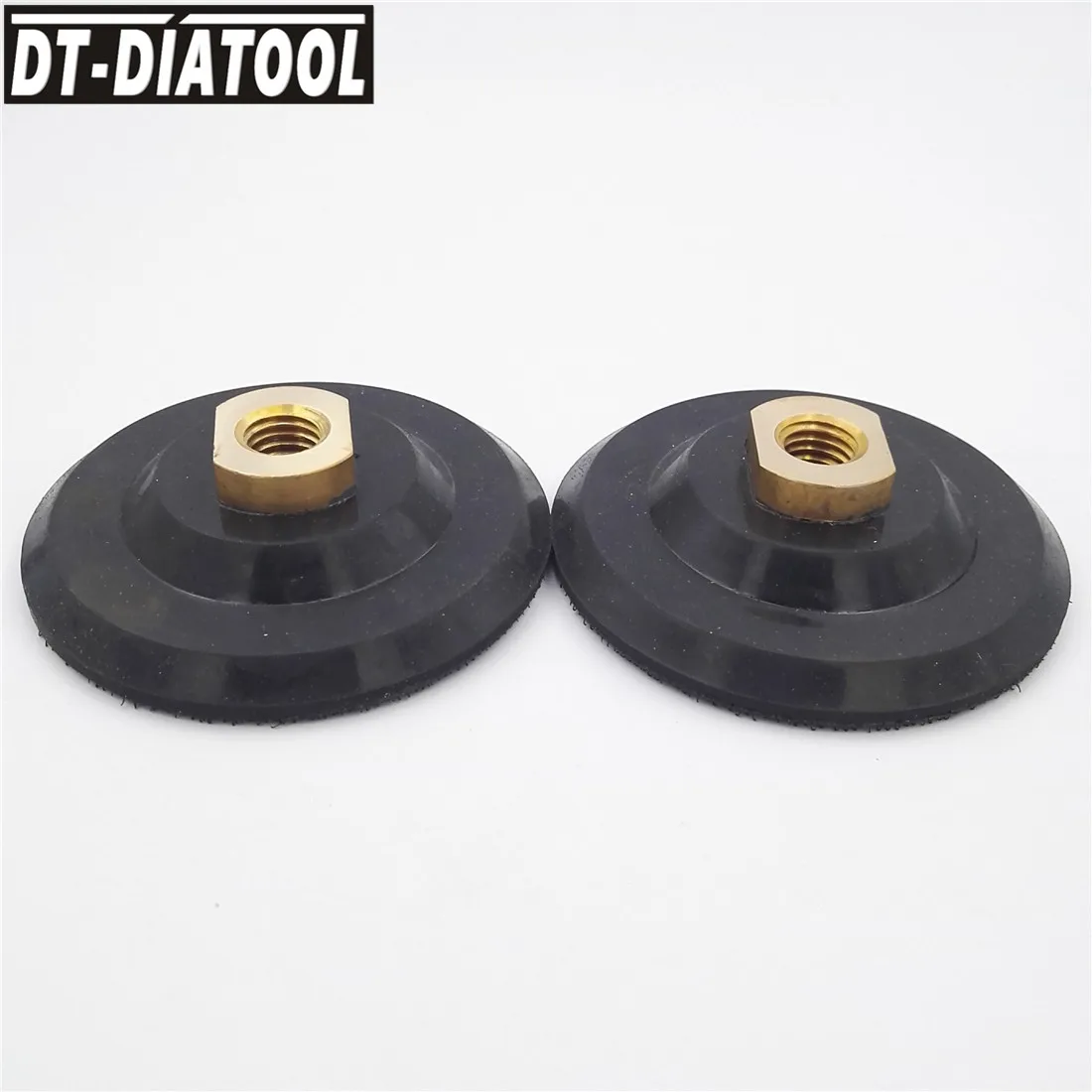 Almohadilla trasera con base de goma para pulido de diamante, diámetro de rosca M14, 100mm/4 pulgadas, 2 uds., DT-DIATOOL