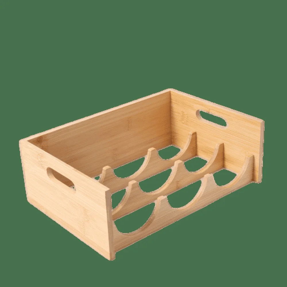 حامل أكواب من الخيزران منظم رف تخزين المطبخ مع ثلاث طبقات زجاجات طبيعية صديقة للبيئة أكواب حامل نظارات مانع للانزلاق #5