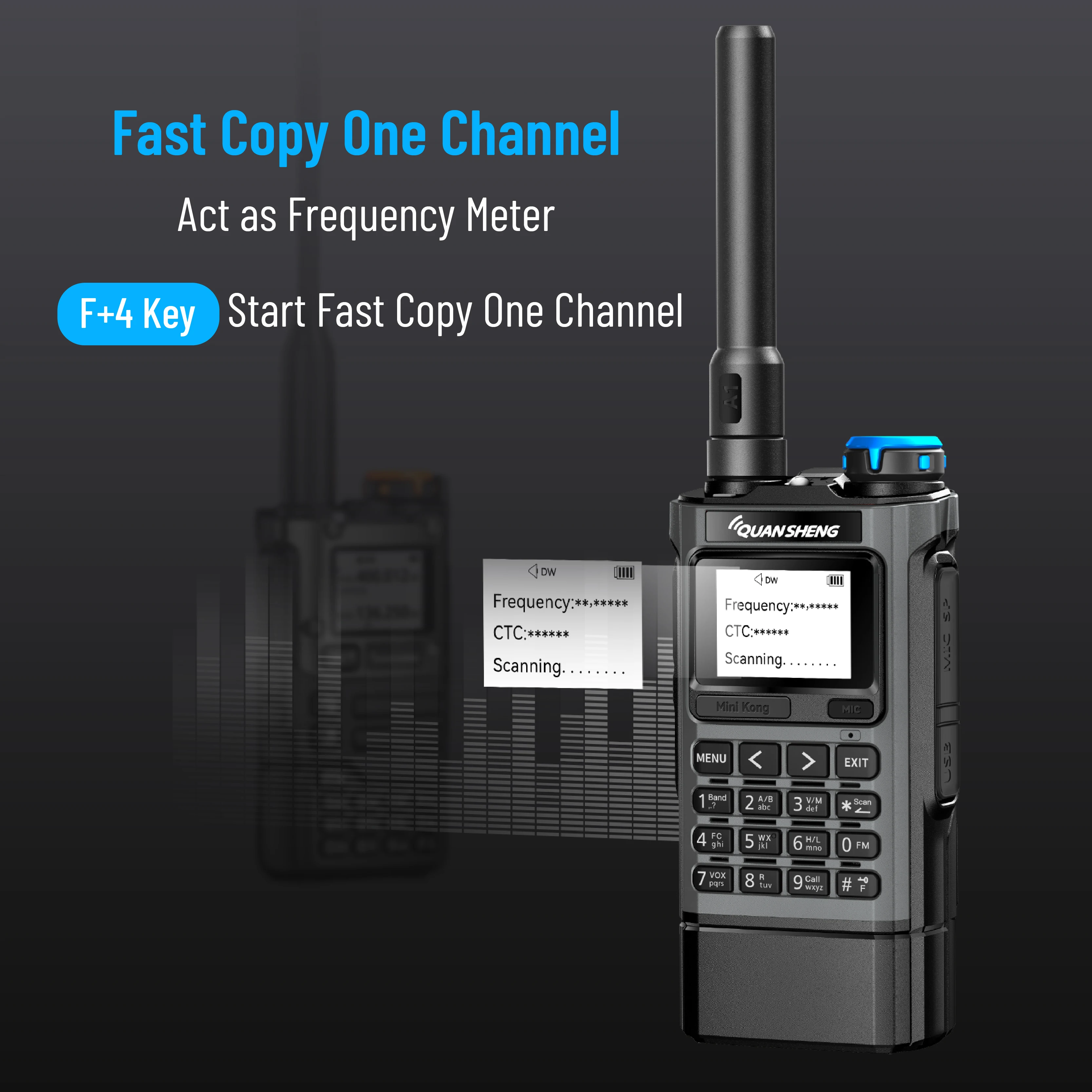 Quansheng UV-K1 L جهاز اتصال لاسلكي صغير ثنائي النطاق VHF UHF جهاز إرسال واستقبال لاسلكي نسخة تردد AM FM NOAA ترقية UV-K5 (8) UV-K6