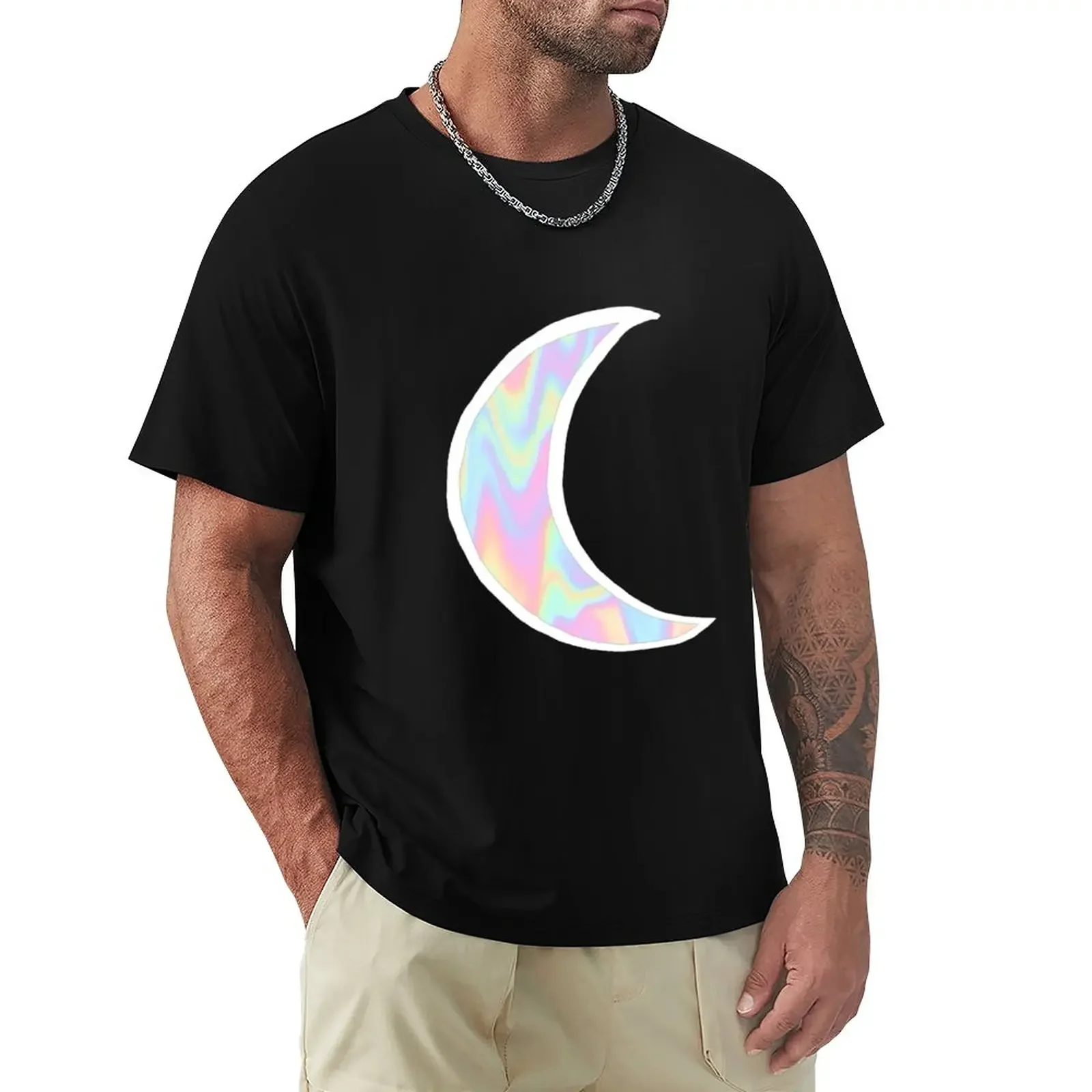 Holographic crescent T-Shirt boys animal print tops t shirts for men cotton