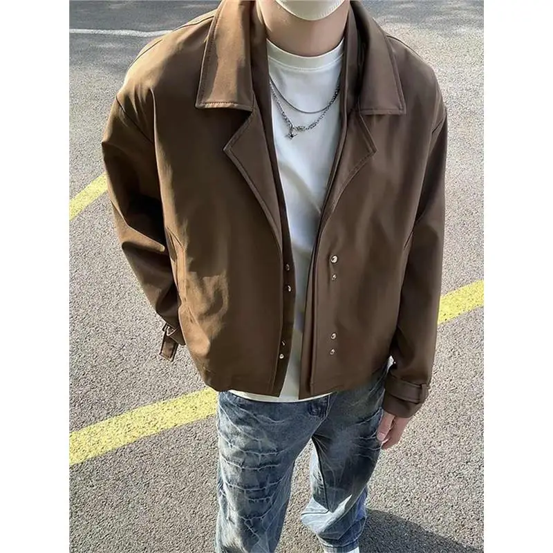 

Sli ort Men's Jaet Coat Casual Suit Collar Loose Wide Fit High End Feeling Cool Haome Top Wear Chinese Brand BuPaiDui