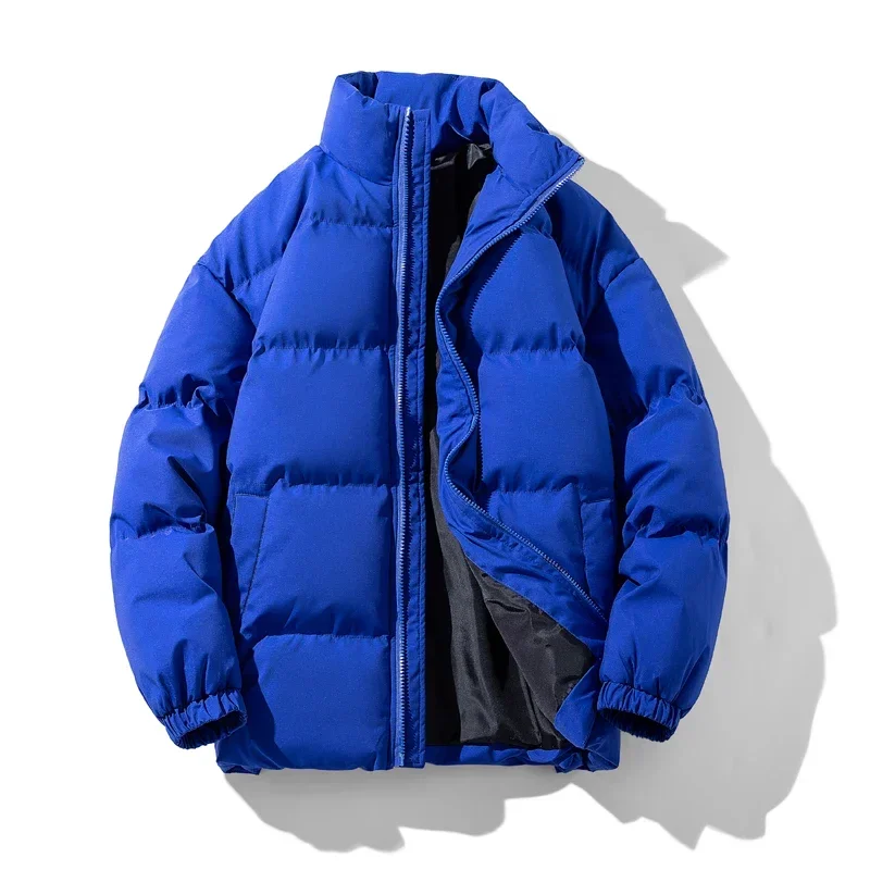 Jas Casual Parka Vrouwen Mode Nieuwe Streetwear Mannen Parka 'S Dikker Warm Heren Opstaande Kraag Effen Kleur Modemerk Winterjas