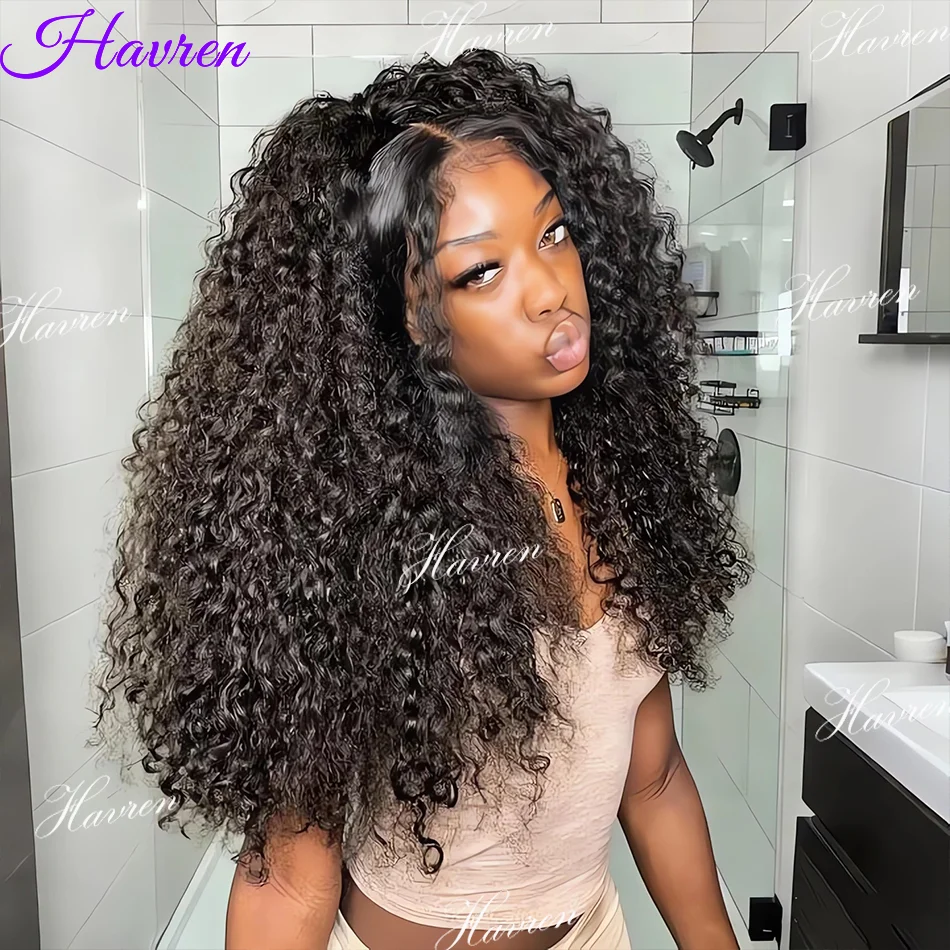 

Water Wave 13X4 13X6 Hd Transparent Lace Front Wigs Deep Wave Lace Frontal Pre Plucked Curly 100% Human Hair Wigs 250 Density