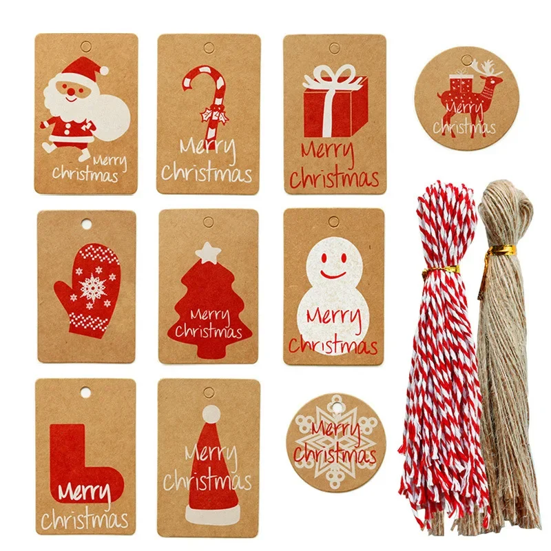 Kraft Paper Christmas Tag Set Decoration Tag Christmas Tree Elderly Card Christmas Party Home Furnishing Supplies Accessories