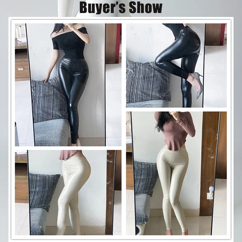 Herfst Winter Sexy Pu Lederen Zwarte Hoge Taille Leggings Vrouwen Yoga Broek Heupen Push Up Gym Casual Potlood Broek Bodems