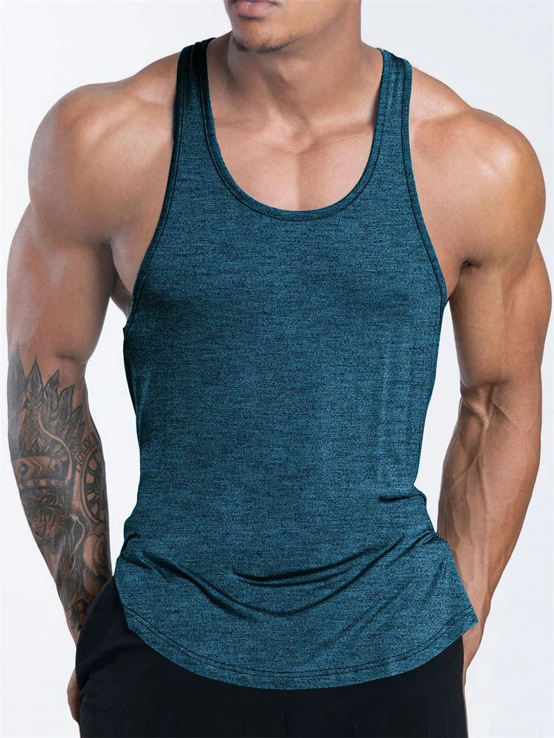 Summer men's sports and fitness vest, summer gym training top, running basketball quick drying comfortable breathable loose vest image 4