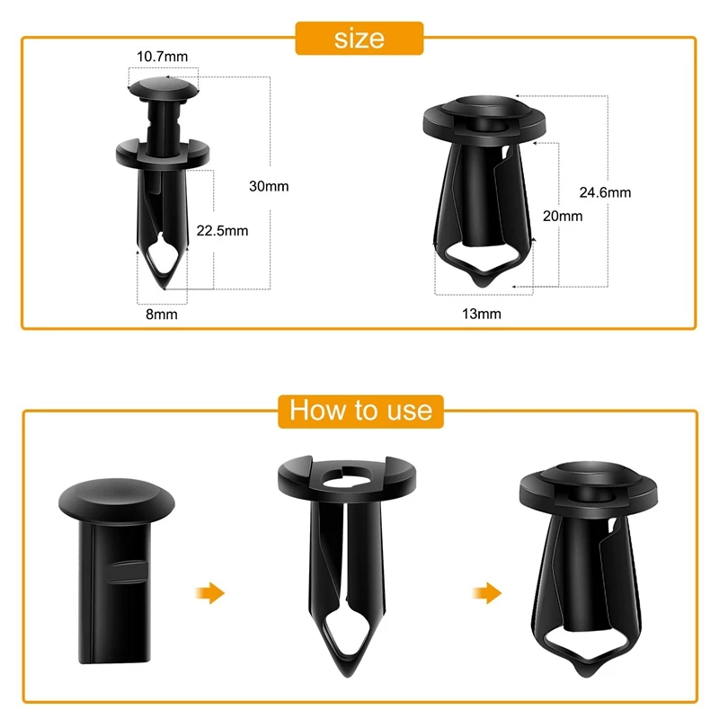 Engine Under Cover Splash Shield Guard Body Bolts Bumper Fender Liner Push Retainer Fastener Rivet Clips Extruded U-Nuts For Inf