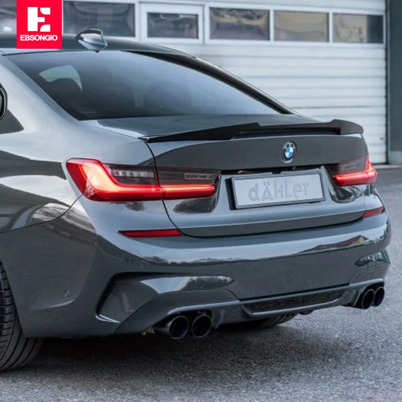 

For BMW 3 Series G20 G28 2019 2020 2021 Boot Lip Tail Air Deflector Roof Rear Spoiler Wing Carbon Fiber / Glossy Black Splitter