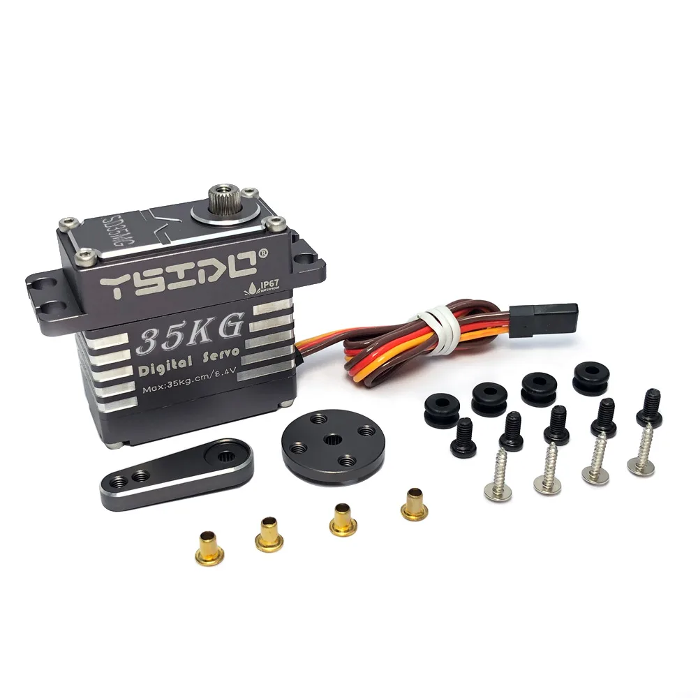 IP67 Waterproof YSIDO SD25MG 25kg SD35MG 35KG Servo 180° Full Aluminum Case Steel Gear High Torque for 1/8 1/10 1/7 RC Car