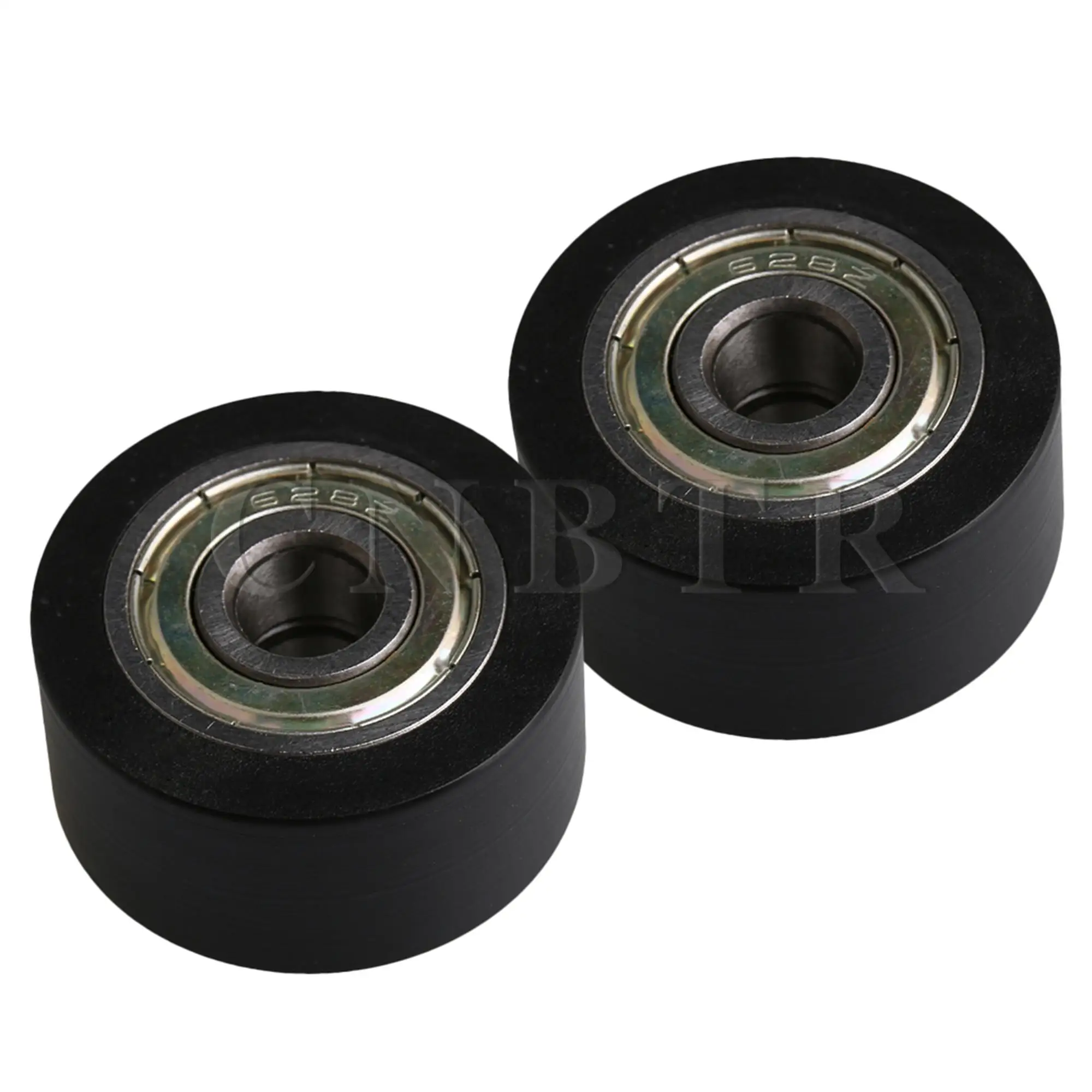 CNBTR 40 Pieces 32x8x16MM Black 608ZZ Bearing Flat Groove Ball Bearing Guide Pulley Wheels