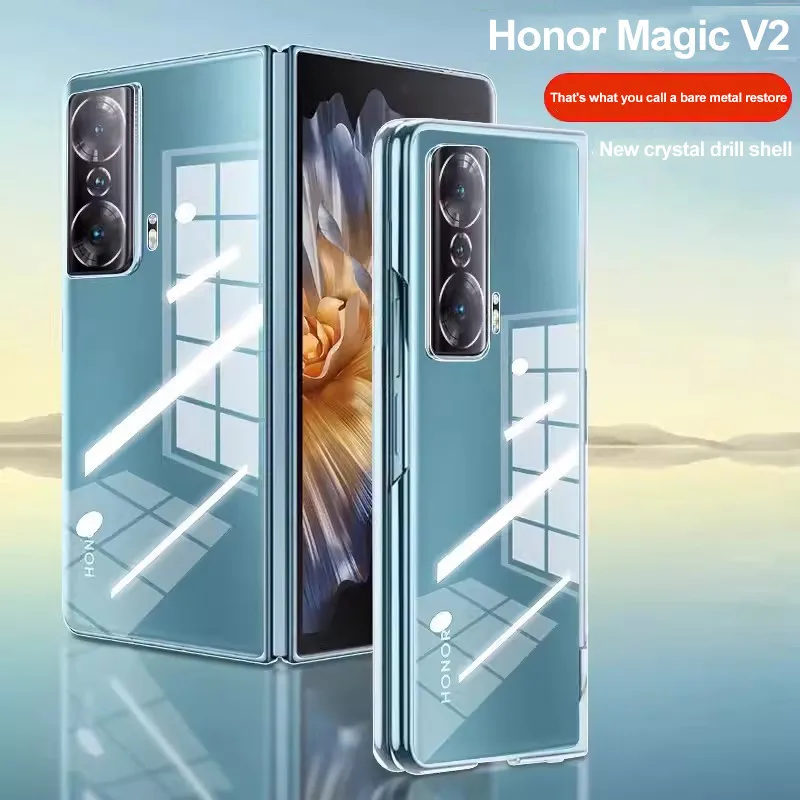 เคสโทรศัพท์พลาสติก PC แบบแข็งใสสำหรับ Honor เคสบางเฉียบป้องกันเลนส์ดีไซน์สำหรับ V2มหัศจรรย์ RSR Porsche