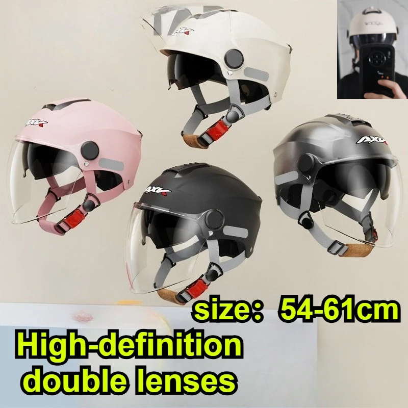 

Motorcycle Helmet Protection Half Helmet Riding Safety Cap Men Women at all seasons Electric Bottle Certified motorbike helmet
