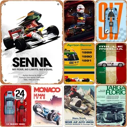 Racing Car Metal Tin Signs Grand Wall Art Poster Plaque Sign Vintage Iron Painting Decoration for Home Cafe Living Room Club Bar