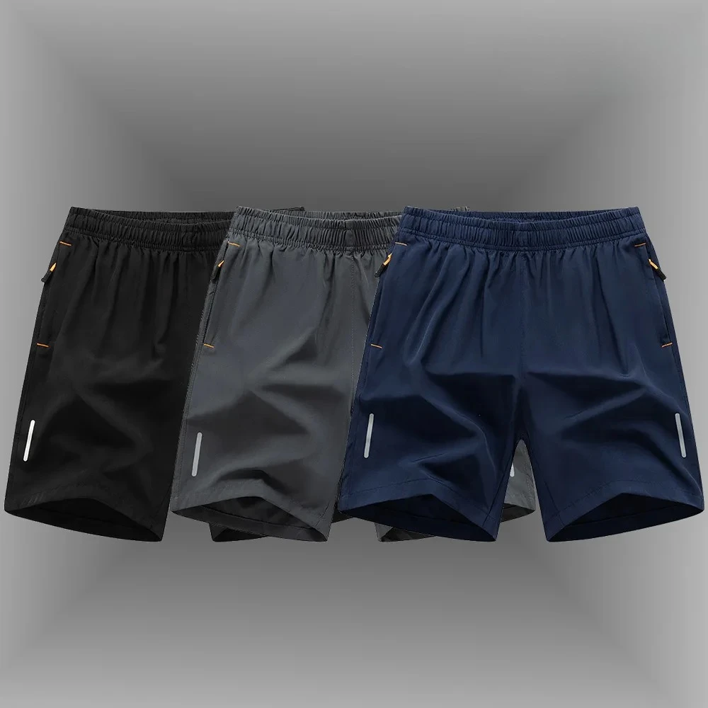 Summer Men's 8XL Large Size Ice Silk Shorts Quick Dry Fitness Sweatpants Breathable Loose Beach Pants Outdoor Casual Shorts Men