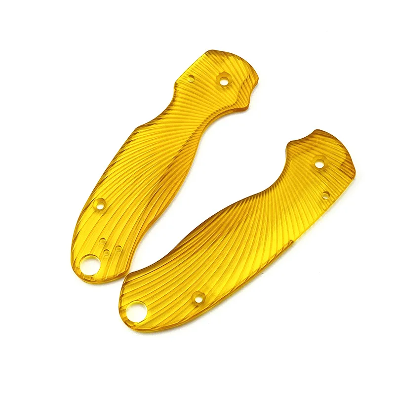 1 Pair Ultem PEI Material Transparent Scales Handle Patches For Genuine Spyderco C223 Para3 Paramilitary3 Grip DIY Make Parts