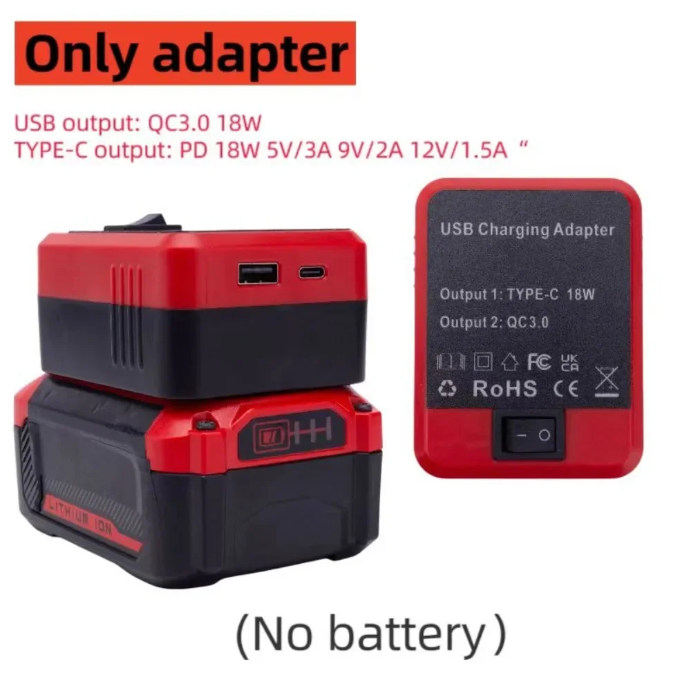 

1PCS Charging Adapter Connector Converter USB QC3.0 TYPE-C PD 18W Mobile Electronic For Craftsman Battery(Battery Not Included)