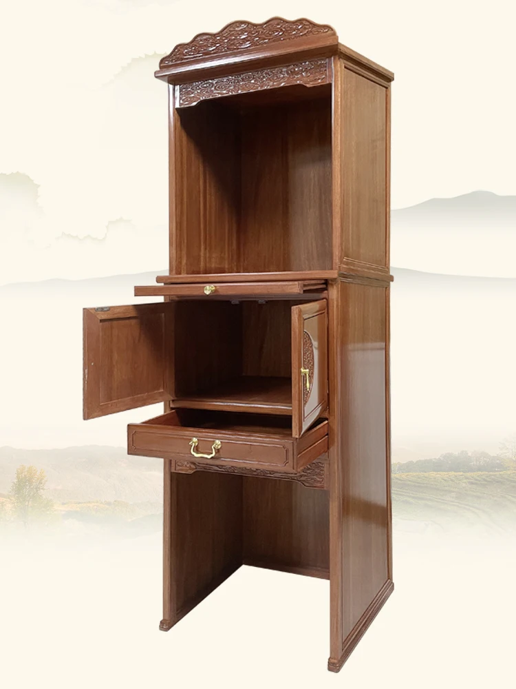 

Solid Wood Altar Cabinet Household God of Wealth Cabinet Buddha Worship Counter Buddha Shrine Shrine