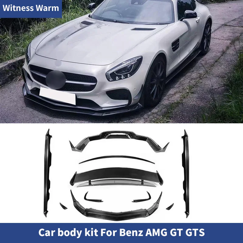 

Комплект для кузова Benz AMG GT GTS, передний бампер из углеродного волокна, подбородок, задний диффузор, боковая юбка, спойлер для заднего крыла 15-17