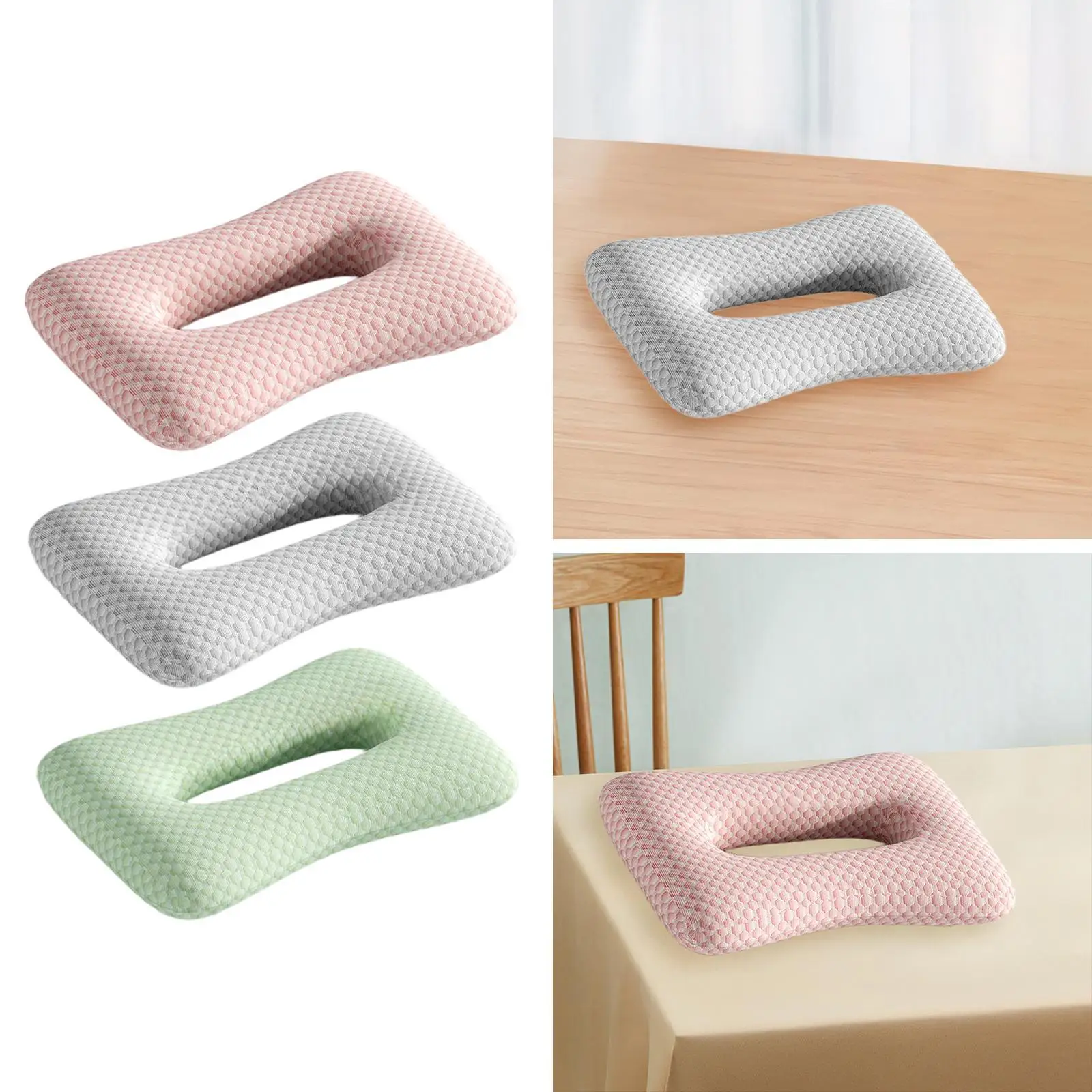 Ear Piercing Pillow for Couch And Office, Ergonomic Design with Removable Cover