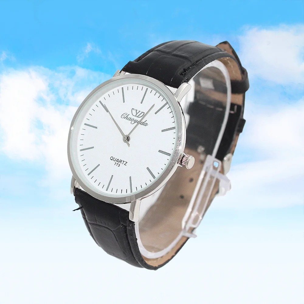 

Men Womens Retro Design Leather Band Analog Quartz Wrist Watch Student Wristwatch
