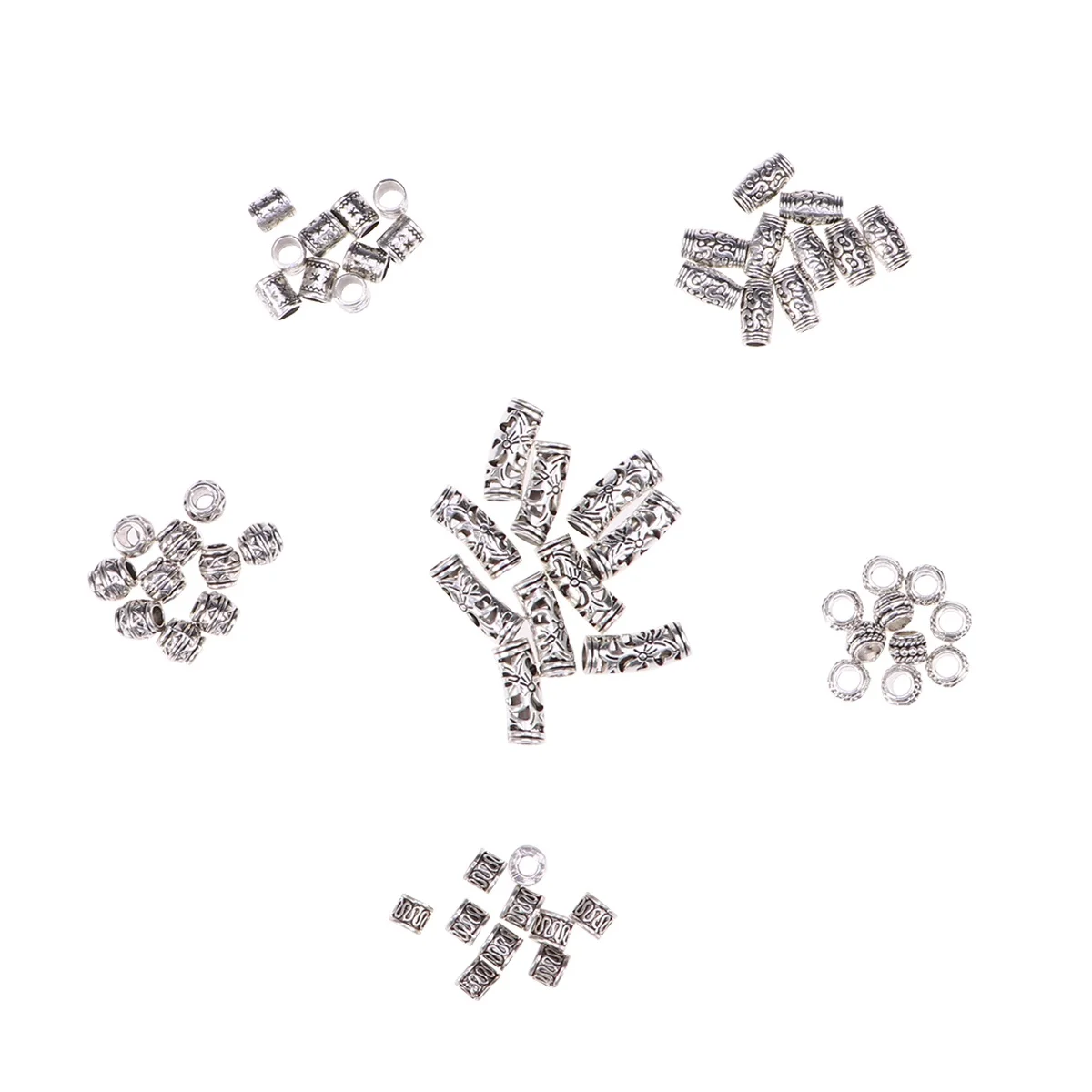 

60 шт. манжеты для волос, косы, украшения, легкий сплав, дреды, кольца, косы, бусины, аксессуары «сделай сам», ожерелье, браслет, изготовление волос