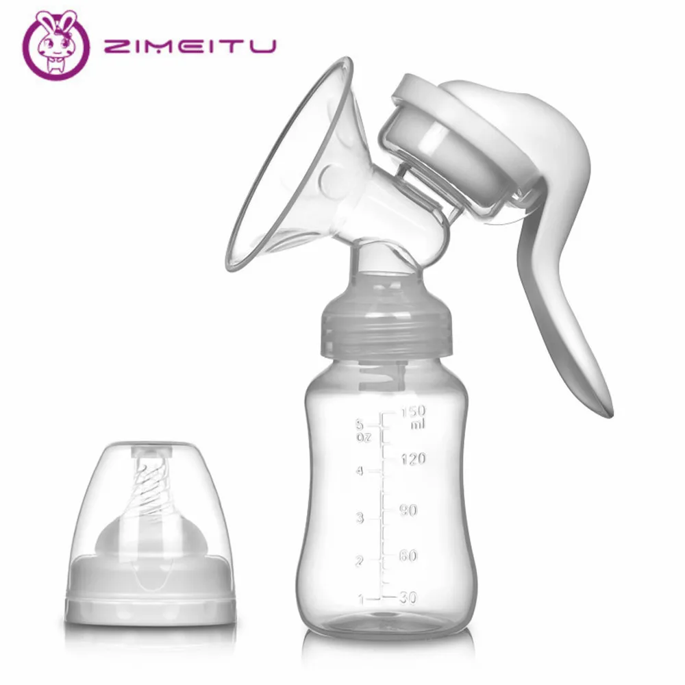 Borstkolf Baby Tepel Handleiding Zuig Melk Pomp 150Ml Voeden Melk Flessen Borsten Melk Zuigen Postpartum Levert Accessoires