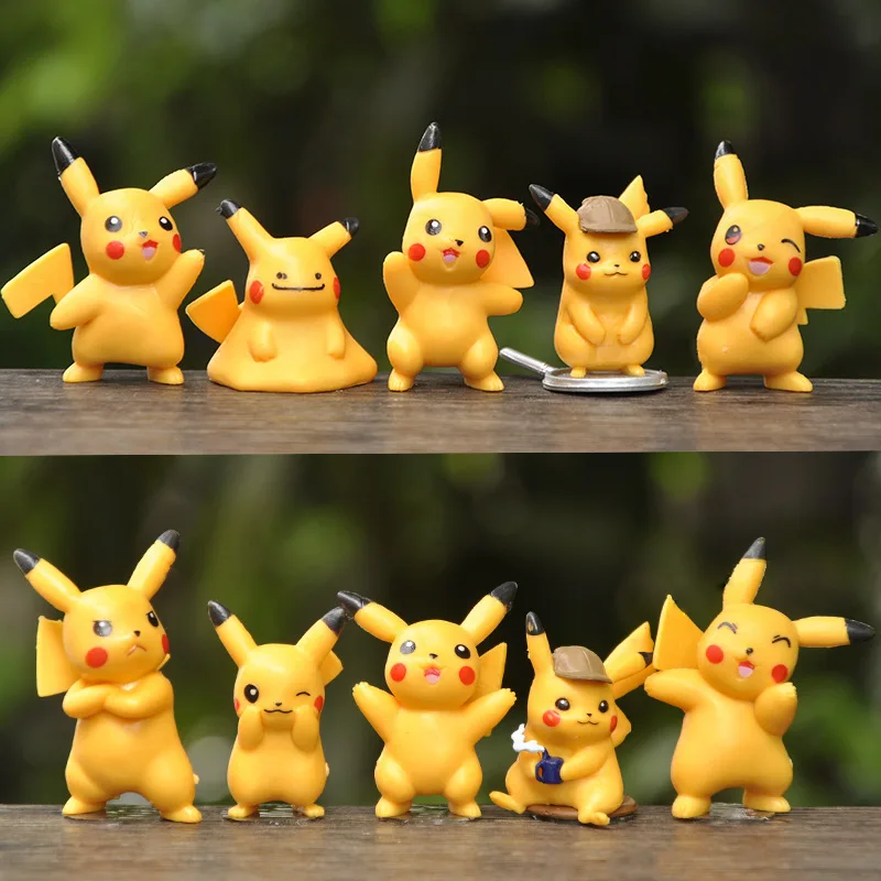 10 pz/set Pokemon Pikachu Action Figures giocattoli fai da te Pocket Monster collezione PVC modello giocattolo per bambini giocattoli di compleanno regali