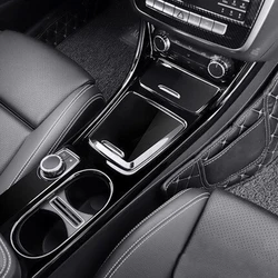 Car Center Console Water Cup Holder Panel Trim For Mercedes GLA CLA A Class W176 2013-2018 LHD ABS Carbon Fiber