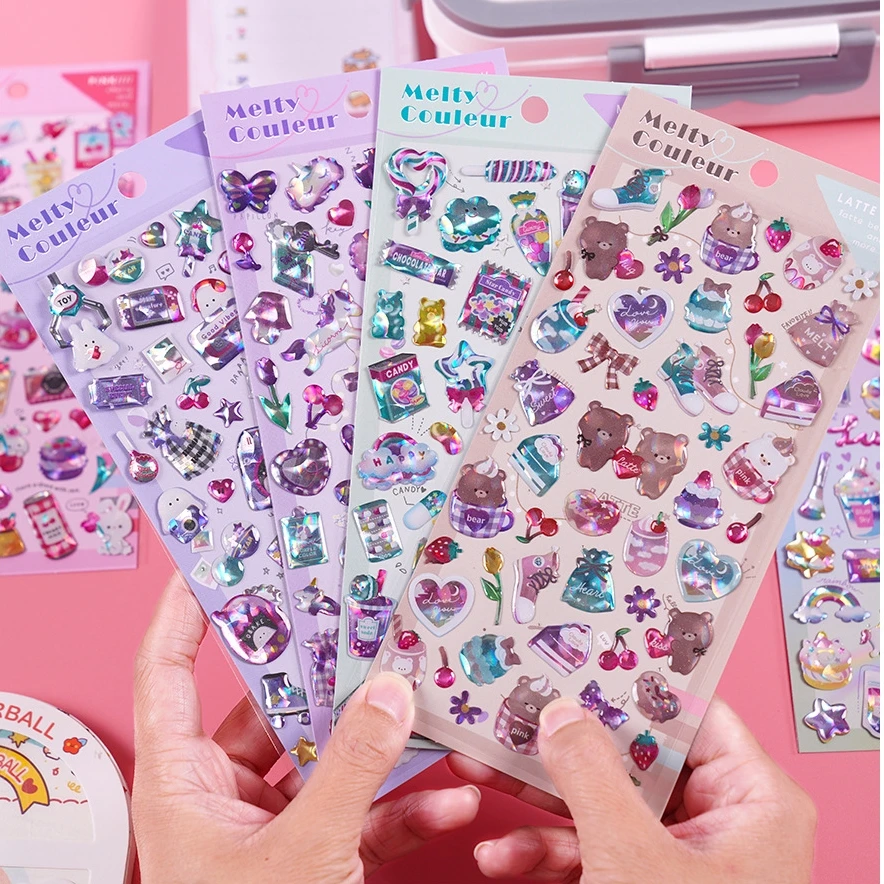 

6 шт. смешанные хрустальные наклейки на корпус мобильного телефона, декоративные наклейки, наклейки для карт Goo, сердце для девочек, Ins