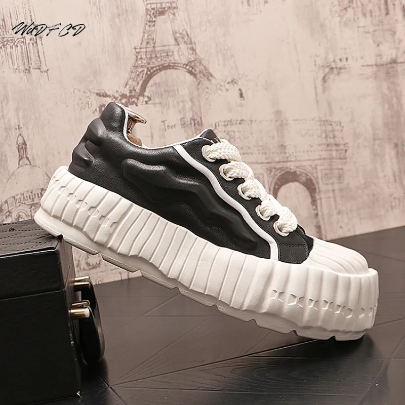 Sneakers Casual Mens Designer Shell Toe Board Shoes Fashion Split Leather Breathable Height Increased Flat Platform Sports Shoes