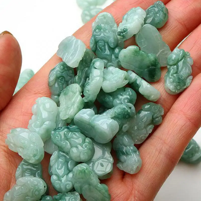 Myanmar Grade A Jadeite Ice Floating Burma Jade Pixiu Beads For Jewelry Making Diy Bracelet Charms Necklace Pendant Accessories