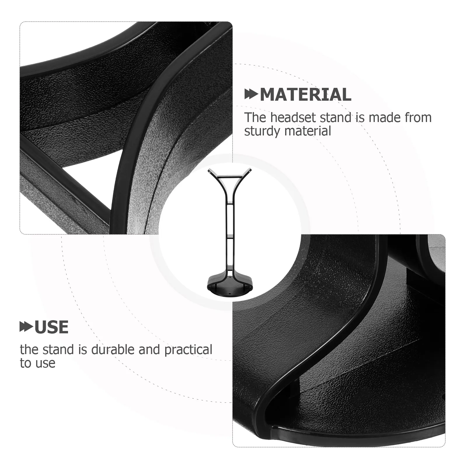 

Headset Holder Durable Silicone Pc ABS Headphone Stand Desk Display Gaming Storage Rack Practical Headphone Accessories