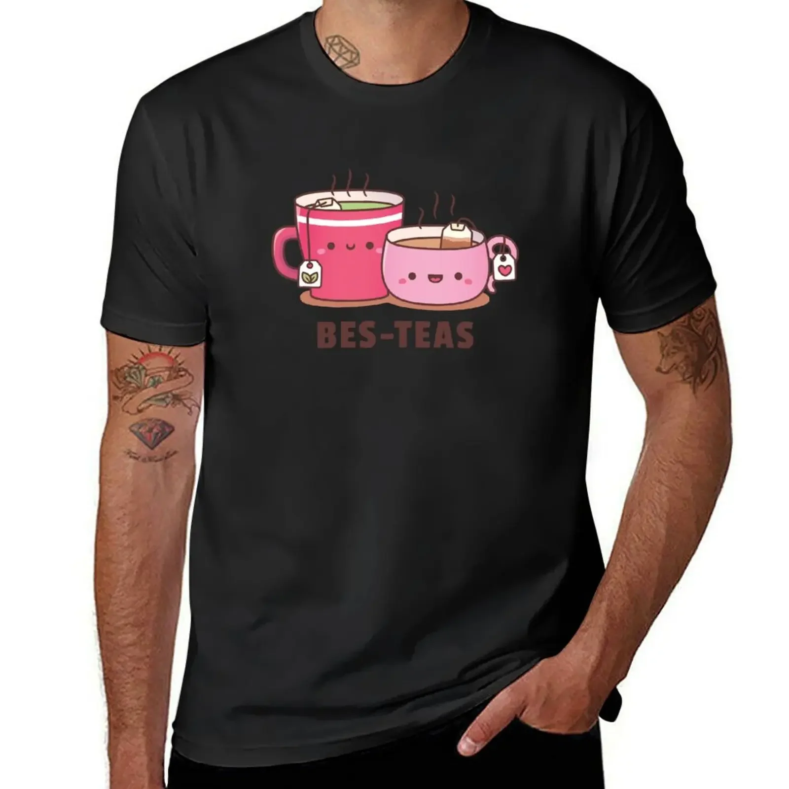 

Cute Teacups Bes Teas Besties T-Shirt rapper graphic tees quick-drying summer tops t shirts for men pack
