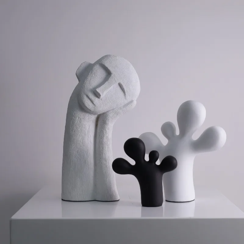 Modern simple open cabinet decorations, resin gills, human feet sculpture crafts