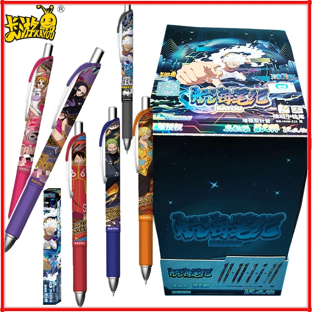 

New Original KAYOU One Piece Anime Characters Gel Pen Stationery Blind Box Exquisite Practical Ballpoint Pen Kids Hobbies Gifts
