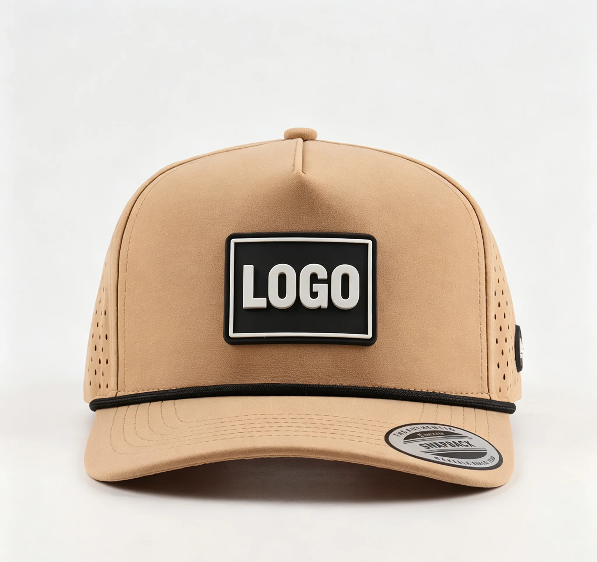5 Panel Golf Hats Rope Details Solid Color Laser Performance Cap for All Seasons - Fashionable And Functional Headwear