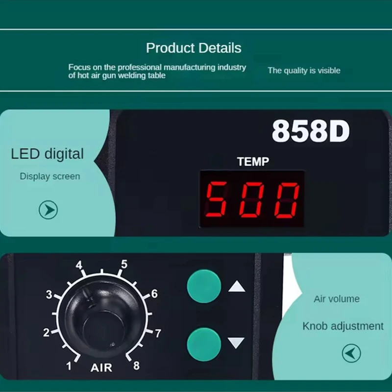 Hot Air Soldering Station Welding Station Repair 700W 220V BGA Rework Station Heat LED Digital Display EU Plug