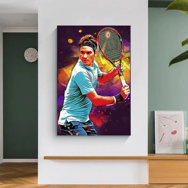 لاعبي التنس قماش اللوحة الملصقات والمطبوعات الرياضة الفن قماش صور فنية للجدران لغرفة المعيشة ديكور المنزل الحديث