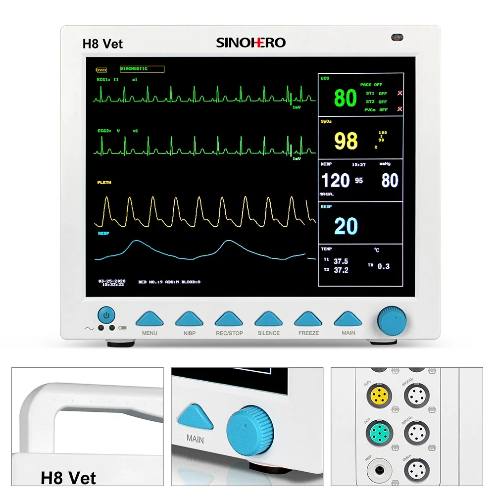 SINOHERO H8-VET 12.1 Inch Portable Monitor Medical and Veterinary Use for Surgery with CE Certificate