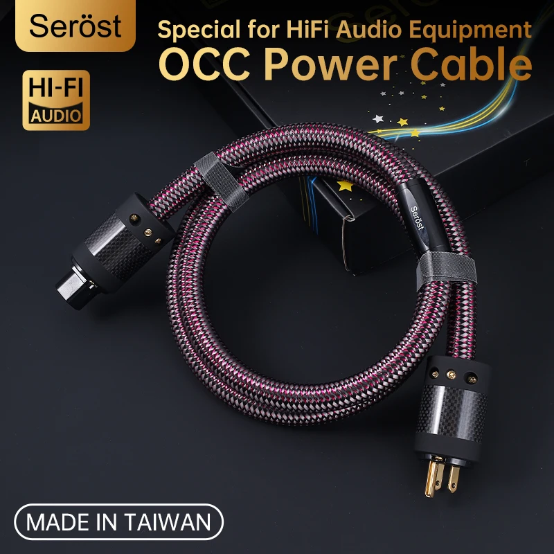 

Кабель питания Serost 99.9999% OCC Copper 9AWG HiFi Audio с разъемами US и C13 для удлинителя или переднего/заднего усилителя