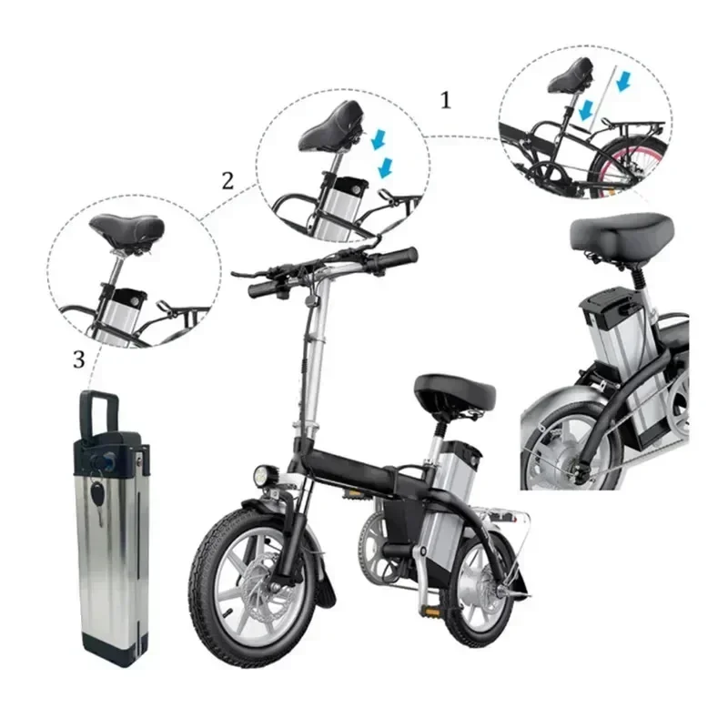 Batería de litio plegable para bicicleta eléctrica 100% de alta calidad, batería portátil universal 13S5P 48V 20Ah Silver Fish Sea King