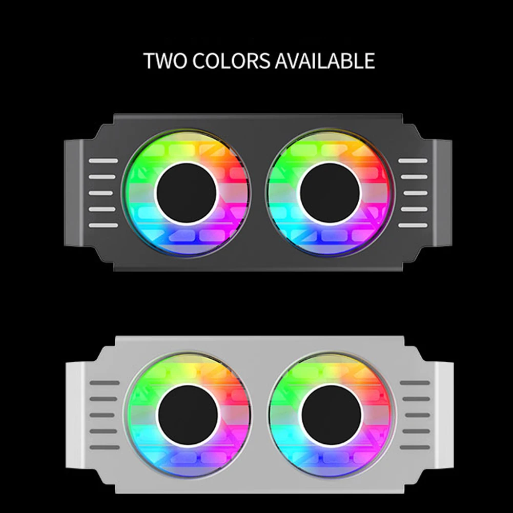 

Memory-Chip Heatsink 4Pin PWM/5V 3Pin ARGB PC Memory Cooling Radiator 1000-4500+RPM with Dual 120mm Fan for DDR4 DDR5 Cooling