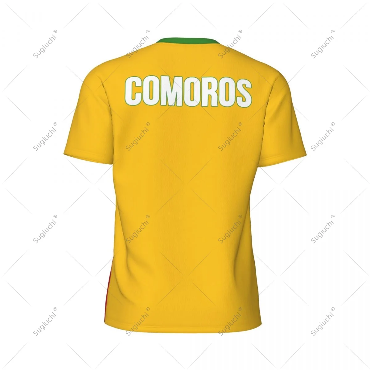 Comoros Flag Men Sports T-shirt Women Tees jersey for Soccer Football Running Bike Tennis Fitness Fans - view 4