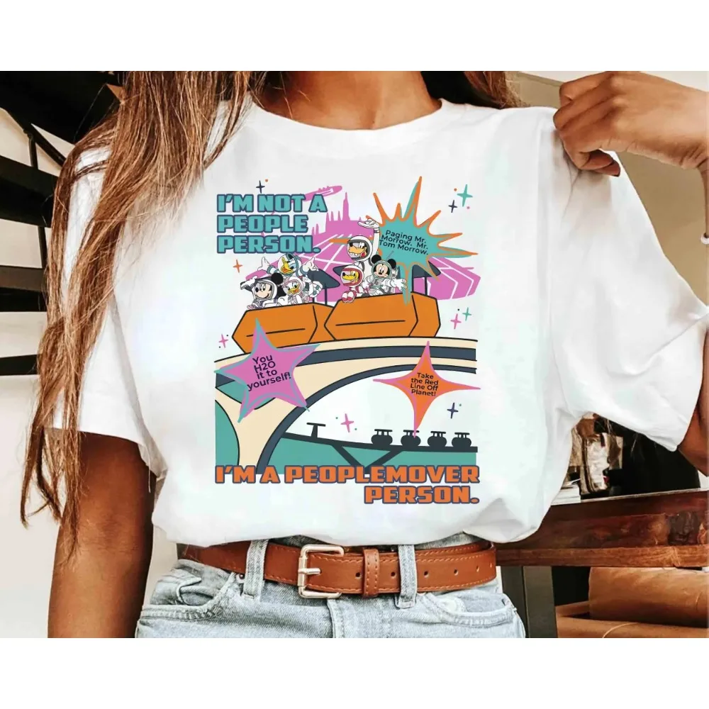 

Рубашка Disney Tomorrowland Magic Kingdom, ретро футболка Space Mountain Monorail, женская и мужская хлопковая футболка с графическим принтом Tron Ride