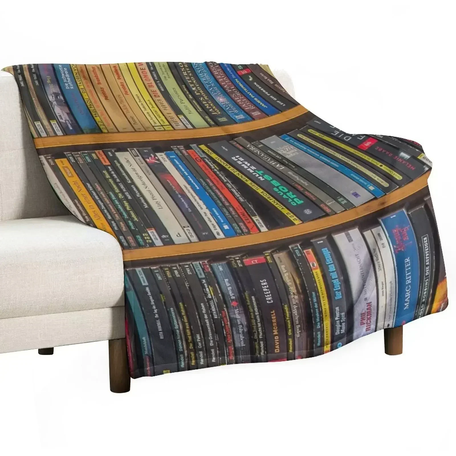 Bookshelf Books Library Bookworm Reading Pattern Throw Blanket Luxury christmas decoration Blankets