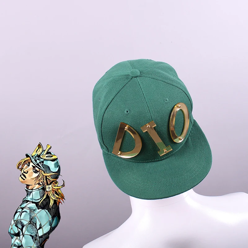 Anime JoJo Adventure Role Play Diego Brando Cos Costume Men Women Green Hat Cool Hip Hop Hat Party Accessories Baseball Cap ﻿