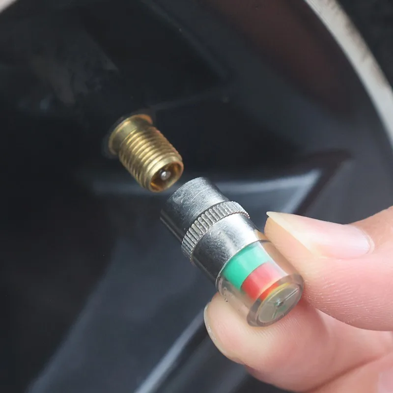 Car Tire Pressure Monitoring Alarm Valve Cap Universal Tire Stainless Steel Copper Core Tire Pressure Monitoring Warning